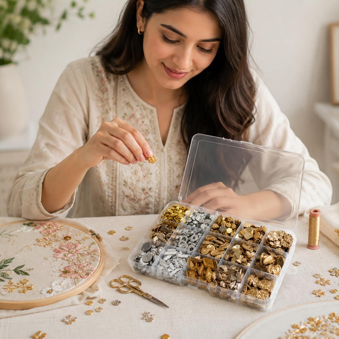 15 Compartments Embroidery Making Kit | DIY Sewing Crafts Hand Embroidery