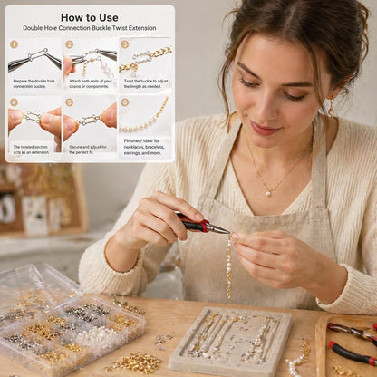 Double Hole Connector Bars for Jewelry Making Plated Link Connectors DIY Earrings Necklace Bracelet Findings Craft Supplies 50 Pcs