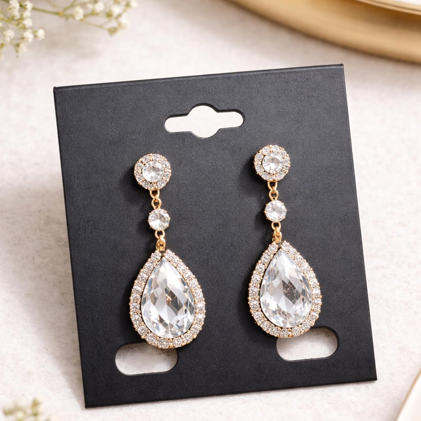 BLACK Plastic Jewelry Earring Display Cards Ear Stud Plastic Earring ( 100 Pcs )