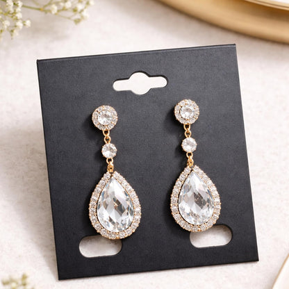 BLACK Plastic Jewelry Earring Display Cards Ear Stud Plastic Earring ( 100 Pcs )