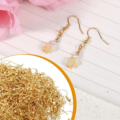 Gold Earring Hooks for Jewelry Making Stainless Steel Gold Earring Hooks ( 100 pcs )