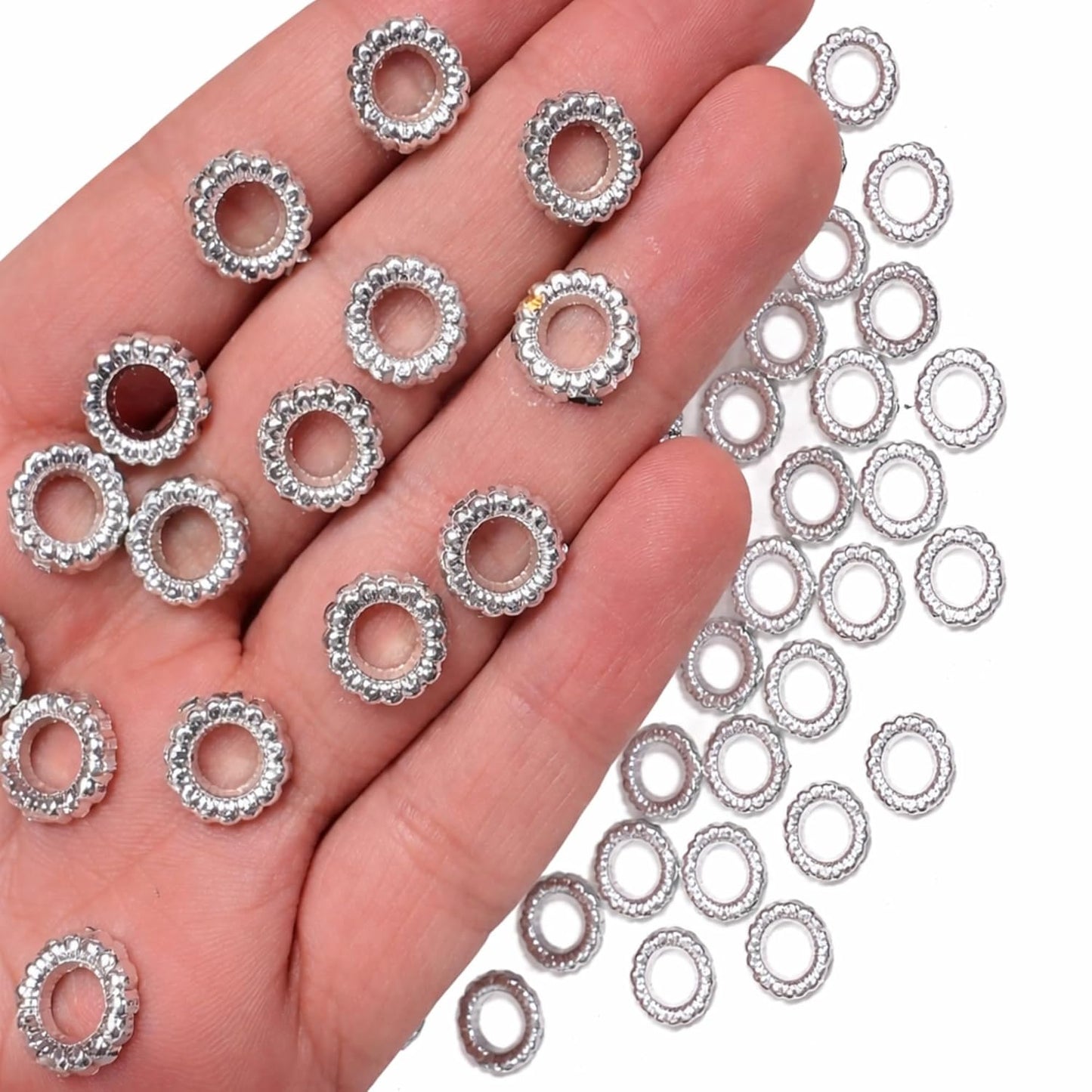 Silver Ring Embellishments for Clothing Sewing Decorative Rings