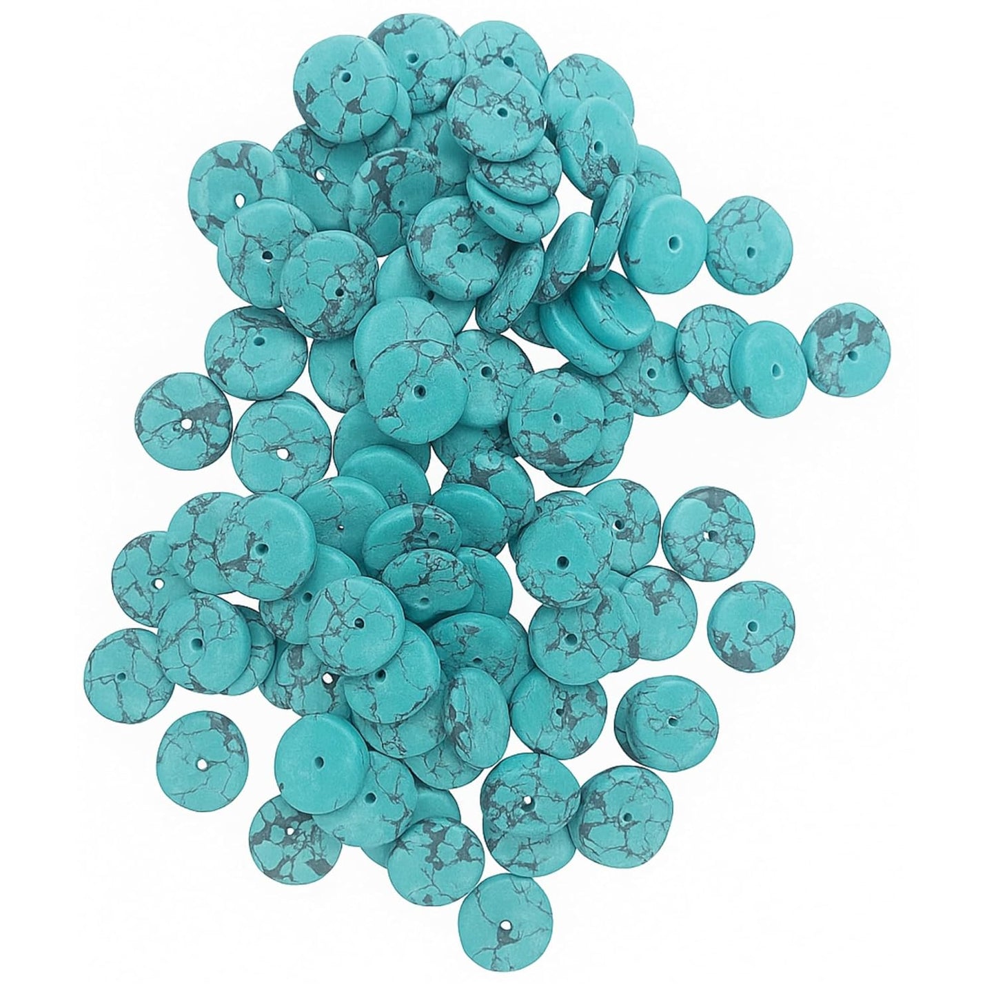 Natural Turquoise Coin Disc Stone Beads Flat Round Disk