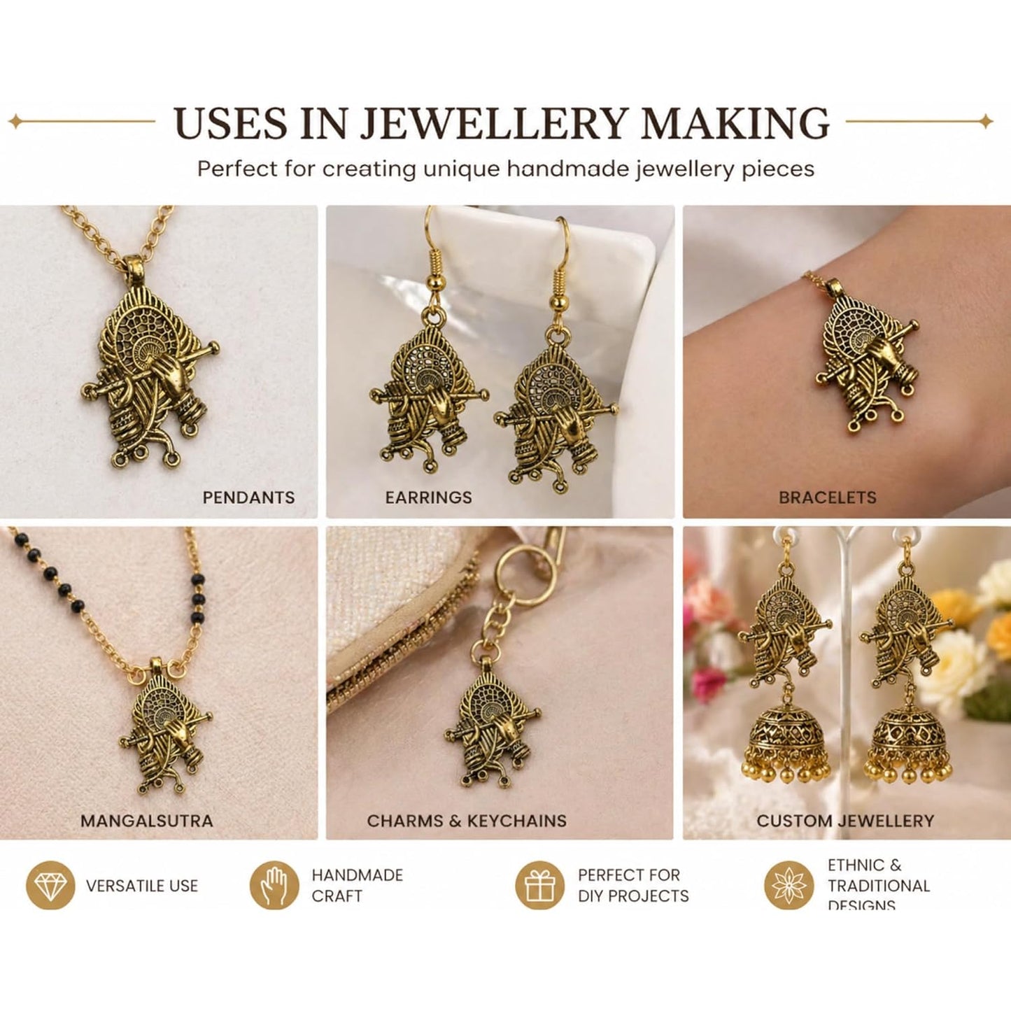 Antique Gold Krishan Ji Necklace & Earing design