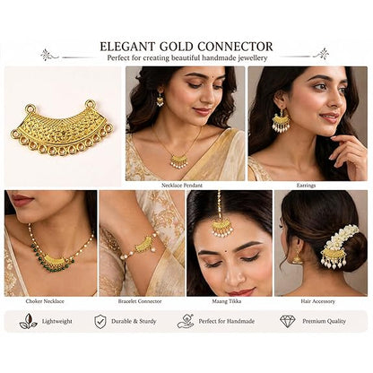 Gold Plated Crescent Connector Charms