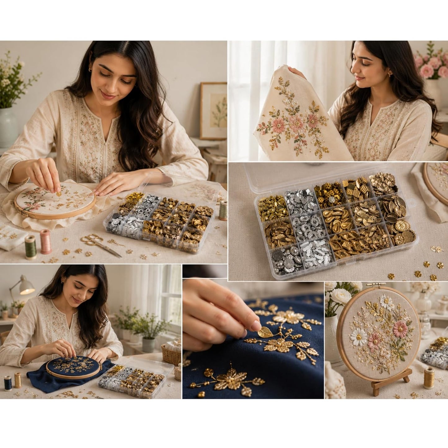 15 Compartments Embroidery Making Kit | DIY Sewing Crafts Hand Embroidery