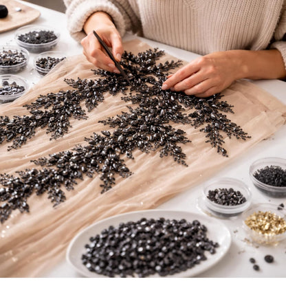 Black Teardrop Rhinestones for Embroidery Stones for Saree Blouse Dress Decoration Sewing & Glue Work DIY Craft & Jewelry Making Saree Embellishment