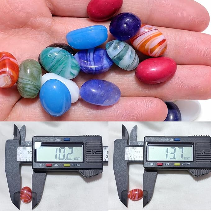 Assorted Natural Gemstones Without Hole |Oval Cabochons Flatback Gemstones | Beads Crystal Stone Flatback Semi-Precious Gemstones ( 25 pcs )