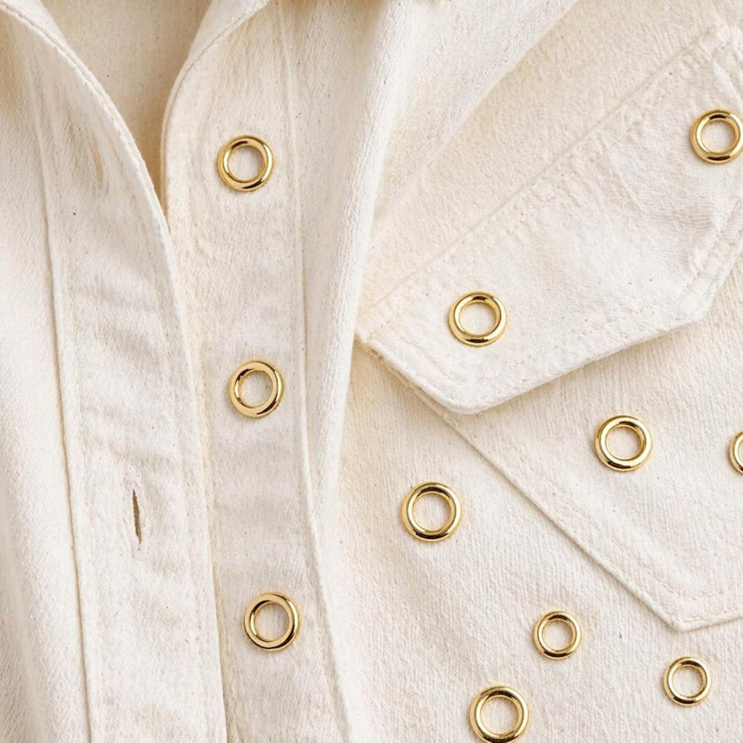 Gold Plastics Eyelets for Fabric, Rust Proof Grommets Rings for Clothing