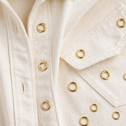 Gold Plastics Eyelets for Fabric, Rust Proof Grommets Rings for Clothing