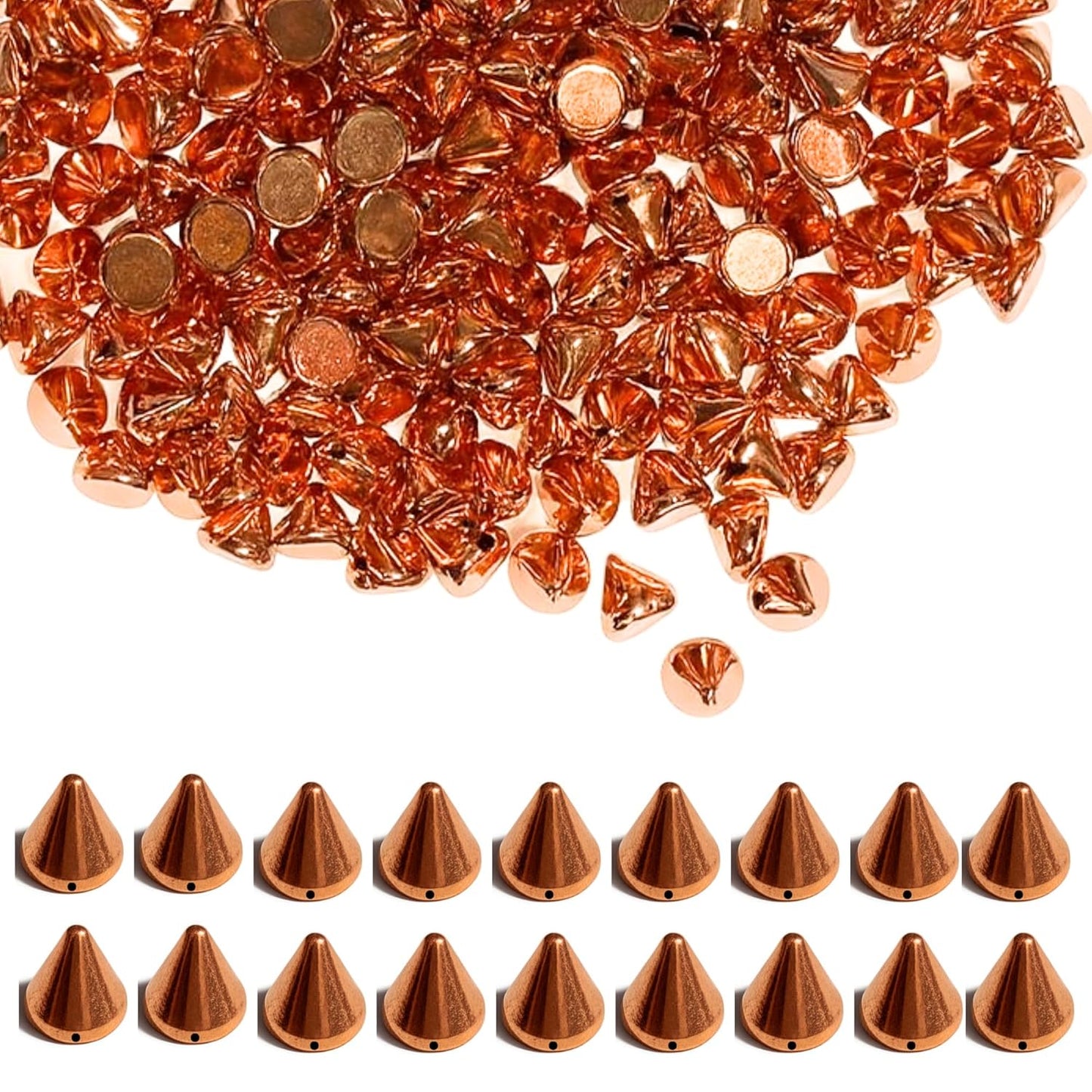 Acrylic Punk Bullet Rivets | Cone Spike Studs Beads| 5.6 mm Cone Studs Flat Back ( 100 Gram )