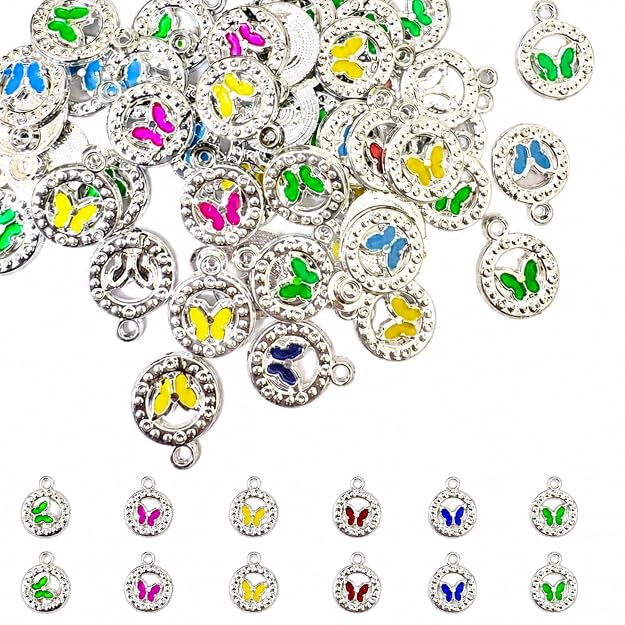 Assorted 4 cm charm with hanging loop, ideal for bracelets, necklaces, earring ( 100 Pcs )