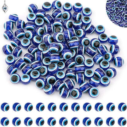 Round Evil Eye Dark Beads | 5mm | 50 Pcs