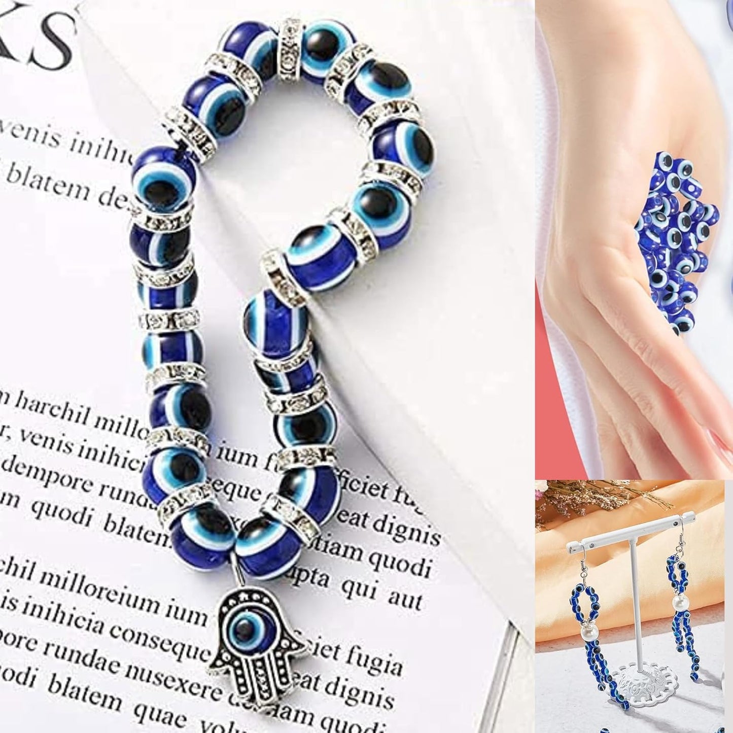 Round Evil Eye Dark Beads | 5mm | 50 Pcs