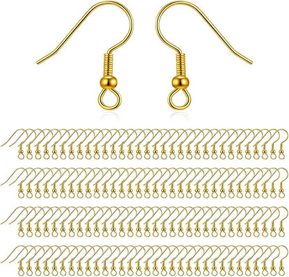 Gold Earring Hooks for Jewelry Making Stainless Steel Gold Earring Hooks ( 100 pcs )