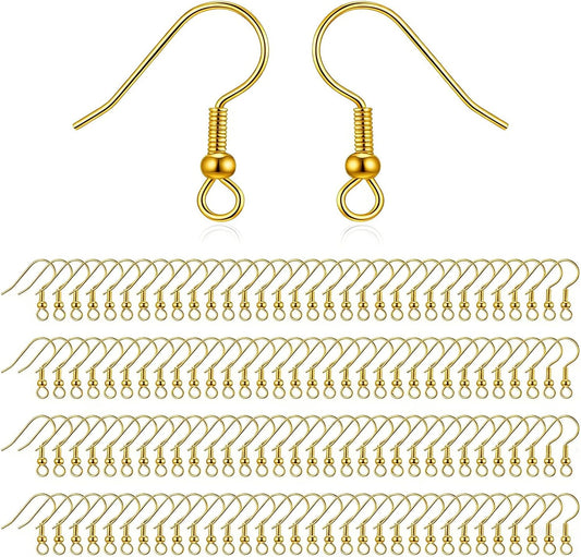 Gold Earring Hooks for Jewelry Making Stainless Steel Gold Earring Hooks ( 100 pcs )