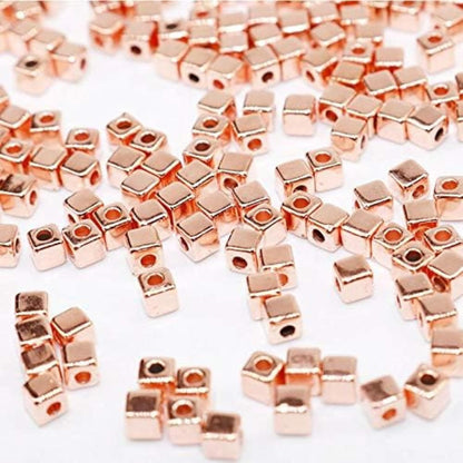 Rose Gold Square Spacer Beads for Jewelry Making ( 500 pcs )