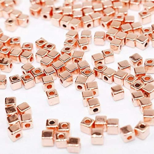 Rose Gold Square Spacer Beads for Jewelry Making ( 500 pcs )