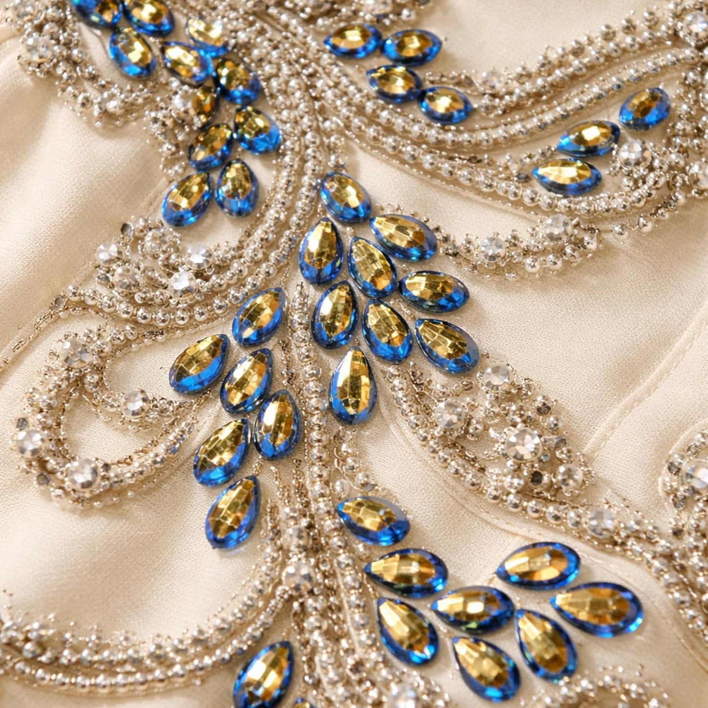 Blue Golden Rhinestones Flatback Passable Kundan Stones Gemstones and Crystals