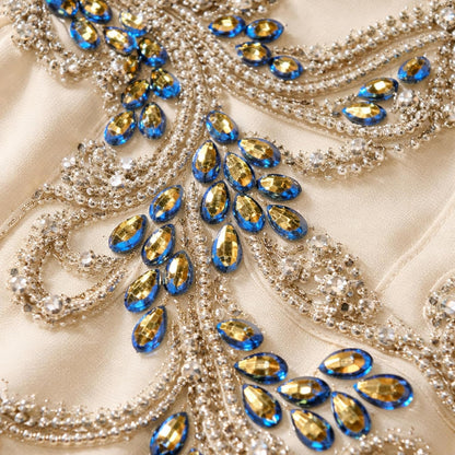 Blue Golden Rhinestones Flatback Passable Kundan Stones Gemstones and Crystals
