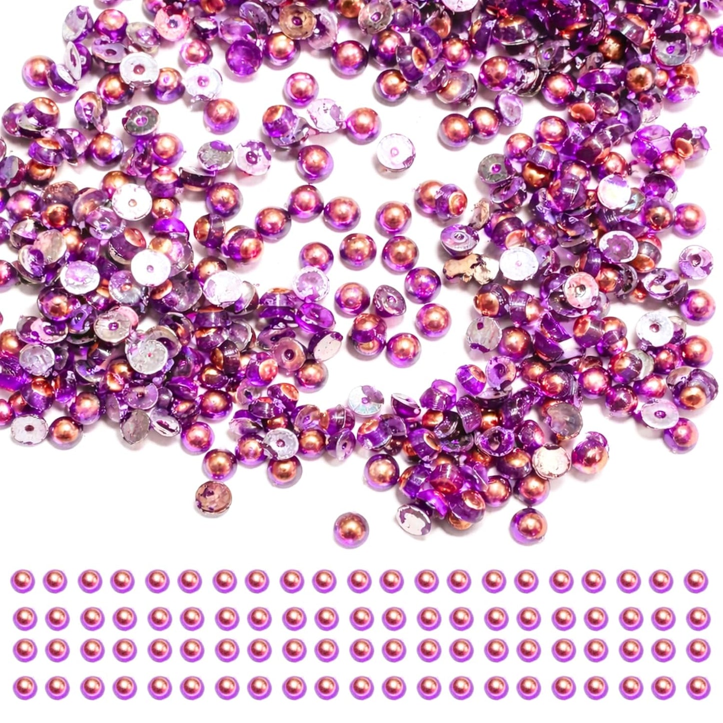 Pink Rhinestones Circular Stickable Plastic Kundan Beads for Saree Border Jewelry Making Nail Face Makeup Art Crafts Clothes Decoration DIY Art & Crafts 500 Gram