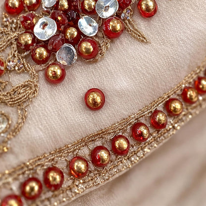 Orange Rhinestones Circular Stickable Plastic Kundan Beads for Saree Border Jewelry Making Nail Face Makeup Art Crafts Clothes Decoration DIY Art & Crafts