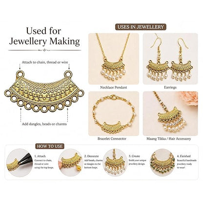 Gold Plated Crescent Connector Charms