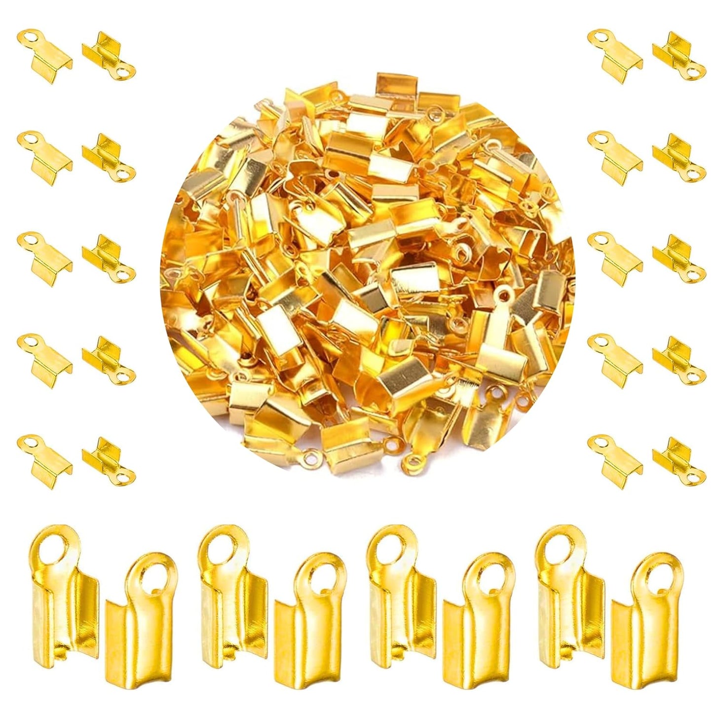 Fold Over Crimp Cord Ends 4 mm