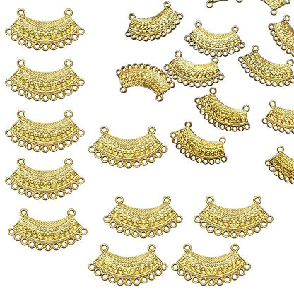 Gold Plated Crescent Connector Charms