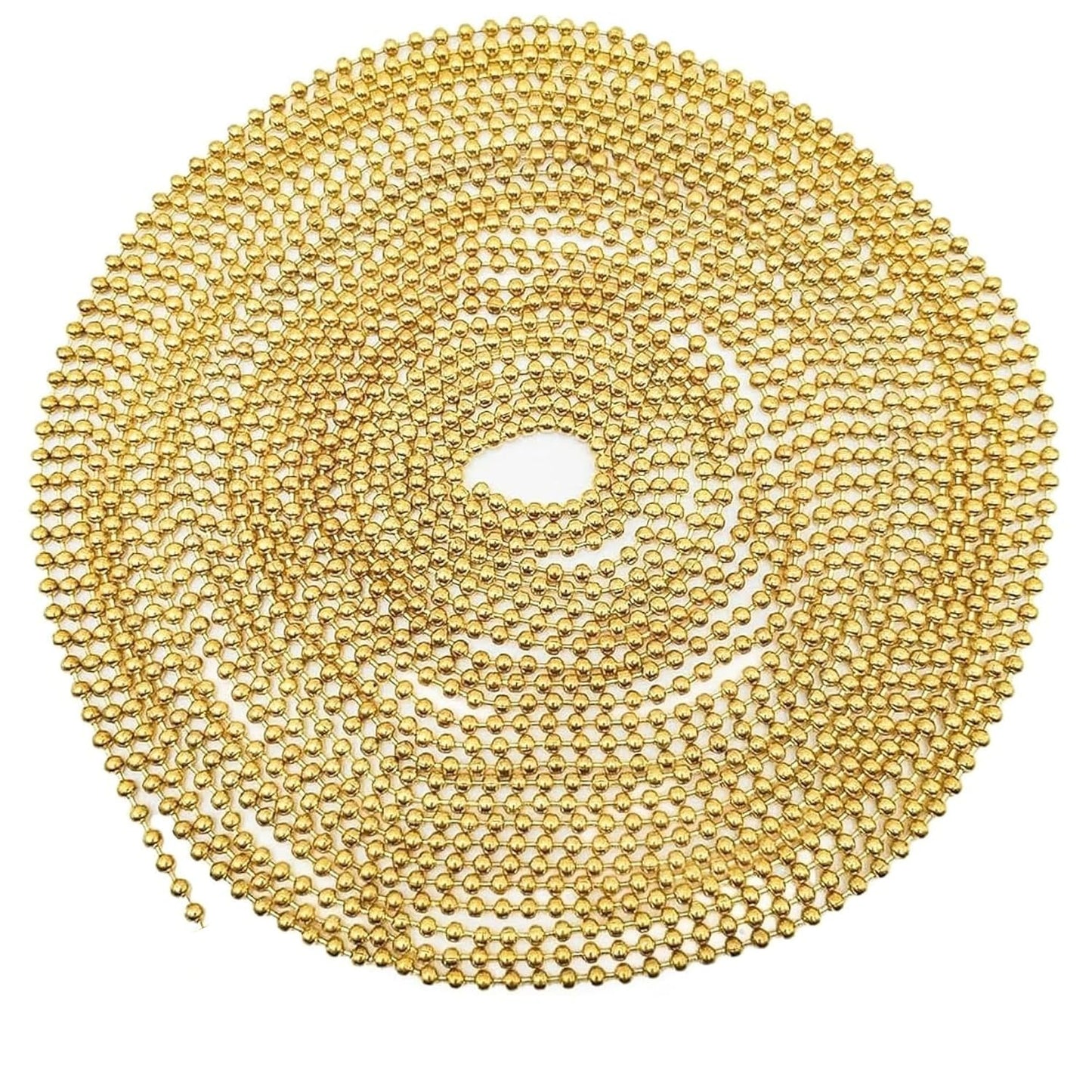 10 Meter Gold Ball Chain Roll Metal Bead Chain Jewelry Making, Necklace Extension 1 mm