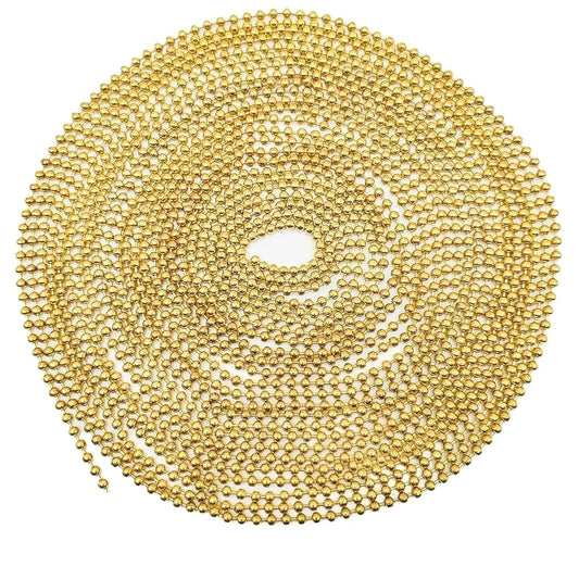 10 Meter Gold Ball Chain Roll Metal Bead Chain Jewelry Making, Necklace Extension 1 mm