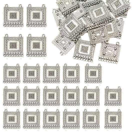 Oxidized Silver Square Pendant Connectors