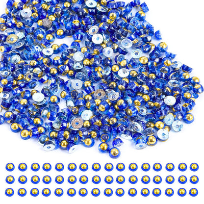 Blue Rhinestones Circular Stickable Plastic Kundan Beads for Saree Border Jewelry Making Nail Face Makeup Art Crafts Clothes Decoration DIY Art & Crafts
