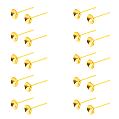 Cup Pad Blank Earring Pin Studs with Silicone Earring Backs Stopper