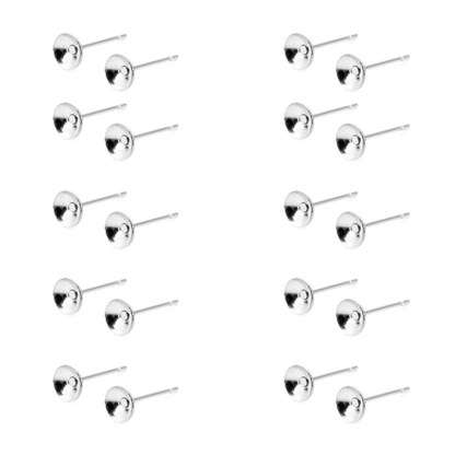Cup Pad Blank Earring Pin Studs with Silicone Earring Backs Stopper