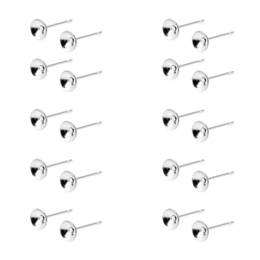 Cup Pad Blank Earring Pin Studs with Silicone Earring Backs Stopper